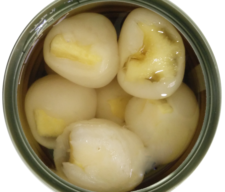 Rambutan with pineapple in syrup