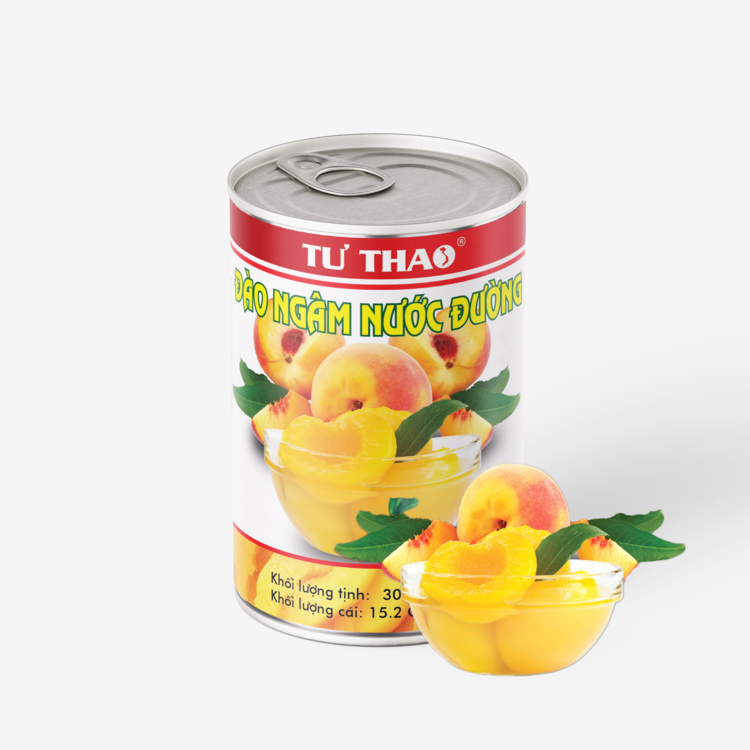 Đào ngâm đường đóng lon