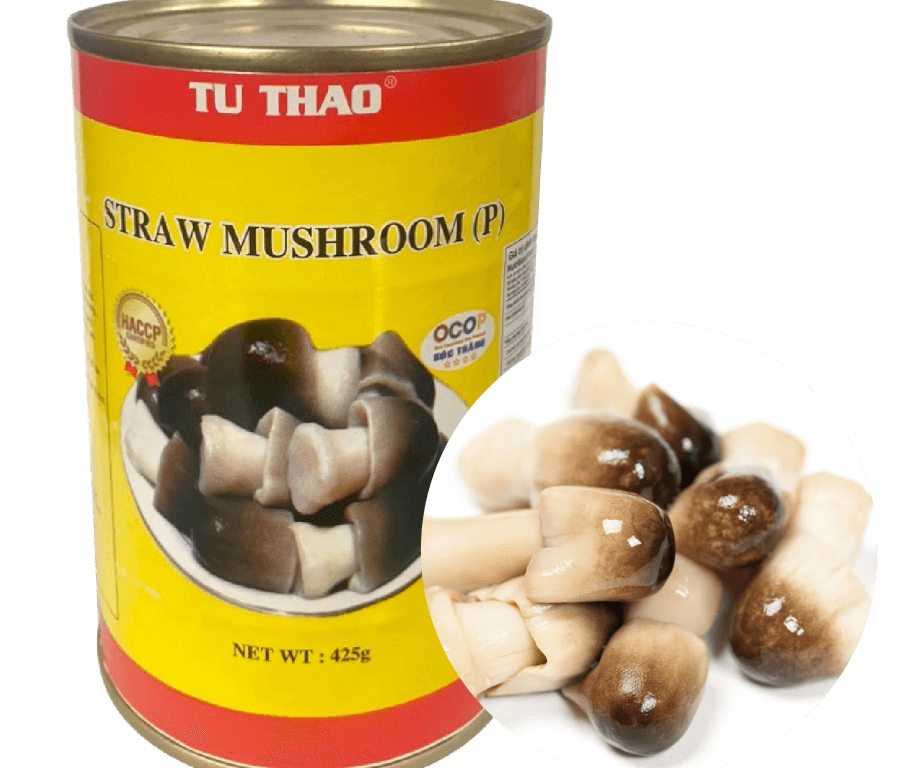 Nấm rơm nguyên quả lột vỏ đóng lon